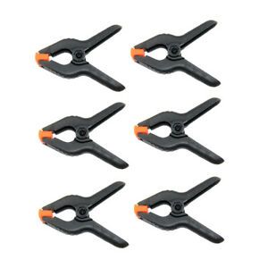 6Pcs 2 inch Plastic Nylon Spring Clamp Photography Background A Clips Black