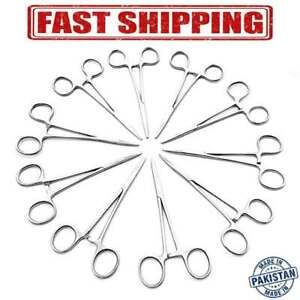 10 Pcs Mosquito Hemostat Locking Forceps 5 Curved &amp; 5 Straight Stainless Steel