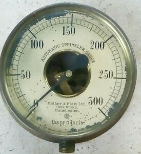 107 year old Automatic fire sprinkler system pressure gauge