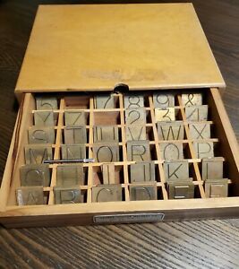 George Gorton Brass Engraving Font Set 834-1 Letters Numbers 100+ pieces 1-1/4&#034;