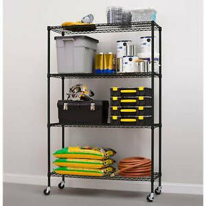 18&#034;Dx48&#034;Wx75&#034;H with casters 4-Shelf Commercial Grade Wire Shelving System
