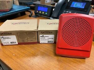 2) NEW COOPER WHEELOCK EXCEDER RED LED FIRE ALARM SPEAKER LSPKR LOT OF 2