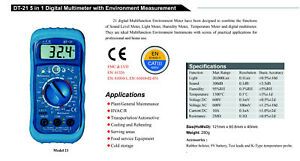 5in1 Thermometer Light Lux Humidity Sound Multi Meter DT-21 DMM Noise Tester NEW