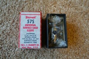 New Starrett 57S Universal Surface Gage Sleeve 5/16&#034; and 3/8&#034; Spindle Holes, USA