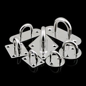 304 Stainless Steel Pad Eye Plate Staple Ring Hook Loop U-Shaped Eyelet Bracket