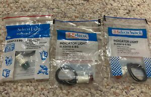 Lot 3 Selecta SL53413, SL53415, SL53416, Red, Amber Green Indicator Lights NEW