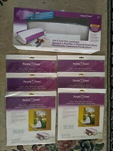 Purple Cows Hot &amp; Cold Laminator #3027 NEW with 120 12 X 12 Laminating Pockets
