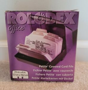 NEW! Rolodex Office Covered Card File 2 1/4&#034;x4&#034; 125 Cards Black 67071 S300CBLK