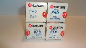 GE QUARTZLINE PROJECTION LAMP  FAD  120 VOLT 650 WATT **NEW OLD STOCK *** LOT(4)