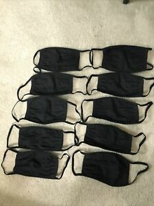 Lot Of 10 Cloth Face Cover Mask Washable TRIPLE LAYER Same Day SHIP- BLACK