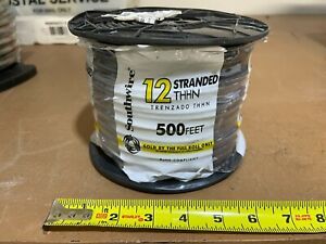 Lot of 500&#039;) Southwire 22964158 12 AWG 600 V Stranded Black THHN Copper Wire
