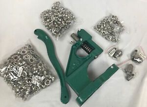 3 Die Hand Press Grommet Hole Punch Machine #0#2#4 1500Pcs Grommets &amp; Eyelet Set