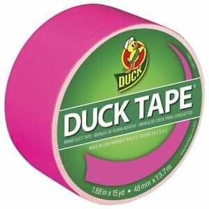 Duck Colored Duct Tape, 1.88&#034; X 15 yd, Hot Pink 1 ea (Pack of 3)