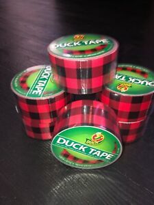 Duck Tape Buffalo Plaid Red and Black Roll Lot (6)
