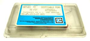 NEW PACKAGE OF 3 GRAPHIC CONTROLS 82-45-1012-03 RED DISPOSABLE PENS