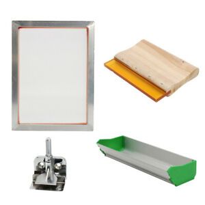 Silk Screen Printing Kit, Frame+Emulsion Scoop Coater+Squeegee+Clam, DIY T-Shirt