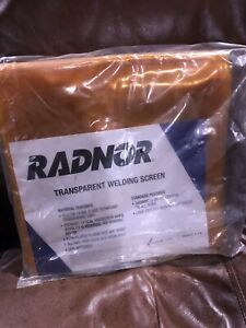 Radnor Transparent Welding Screen 6&#039; x 6&#039; Yellow 14 Mil Flame Retardant Vinyl