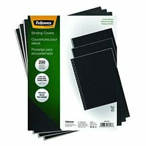 Fellowes Binding Linen Presentation Covers Letter Black 200 Pack 5217001 Blac...