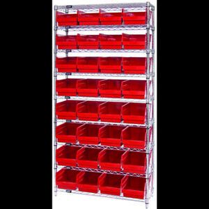 QUANTUM STORAGE SYSTEMS WR9-208 Wire Shelving Bin System - Complete Wire Package