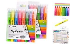 Gel Highlighter, Bible Highlighter, Crayon (2 Sets) 8 Assorted Colors
