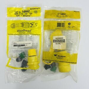 Woodhead 14W47 &amp; 15W47 Male Female Watertight Plug And Receptacle Connectors 15A