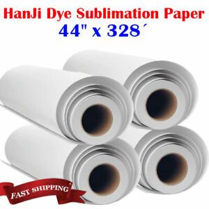 4Rolls HanJi 44&#034;x328 Dye Sublimation Paper Sublimation Transfer Printing Paper
