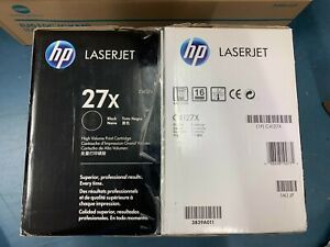 Genuine HP 27x Black x2 C4127x New In Box 4000 &amp; 4050 Laserjet High Volume OEM