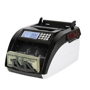 Bill Money Currency Counter Cash Counting Machine Counterfeit Detector UV Black