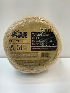 Rope Sisal 1/4” x 100’ Feet Blue Hawk New!