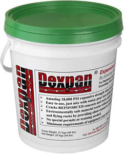 Dexpan Expansive Demolition Grout 44 Lb. Bucket for Rock Breaking, Concrete Cutt