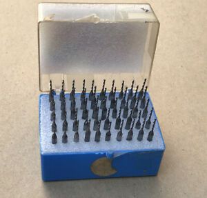 50 Micro Carbide 3/64 Micro Point Co. Drill Bits Unused With Box