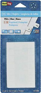 Redi-Tag, RTG31000, Permanent Stick Write-On Index Tabs, 104 / Pack , White