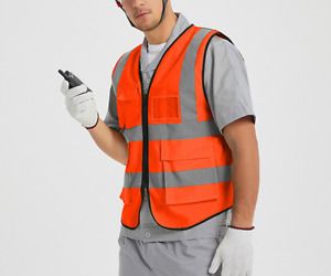 Executive Vest High Visibility Work Waistcoat Reflective Safety Top With Pockets