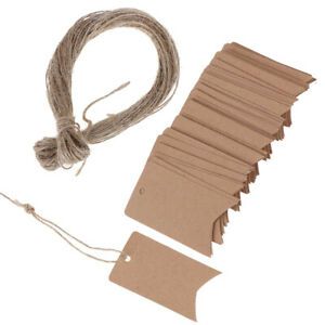 100Pcs Blank Kraft Jewelry Price Wedding Label String Price Tags With String _AA