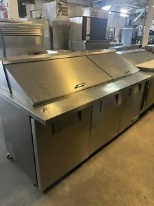 True - TSSU-72-30M-B-ST-HC - 72 in Mega Top 3-Door Sandwich Prep Table
