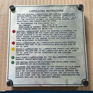 HEIDELBERG WINDMILL LUBRICATING INSTRUCTIONS