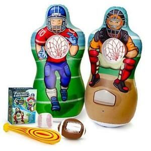 Inflatable Double-Sided Baseball &amp; Football Target Set | Blow Up Toy with