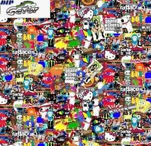 Water Transfer Dip Hydrographic Hydro cartoon MIXED CARTOON GRAFFITI 0.5x2m AU