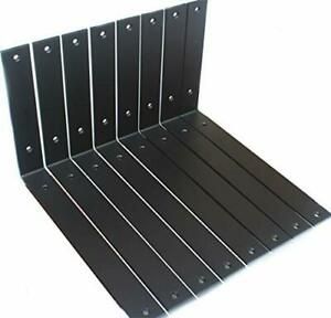 8 Pack - L12&#034; x H 8&#034; x W 1.5&#034; 5mm Thick Rustic Shelf Bracket Iron Shelf Brack...