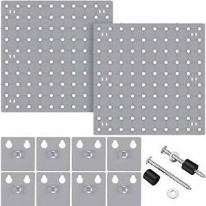 2 Pieces Pegboard Wall Mount Display Pegboard Wall Panel Kits Pegboard Organi...