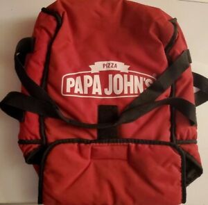 Papa Johns Pizza Insulated 14 inch Hot Delivery Bag Red - Used