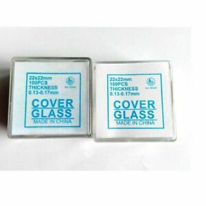 100pcs 22mm Microscope Cover Glass Slip Preparation Specimen Parts 0.13-0.17mm