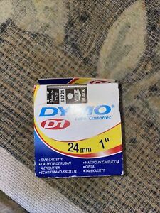 Dymo Label Tape Black on White Compatible DYMO D1 24mm X 3m 1” X 10’ Cassette