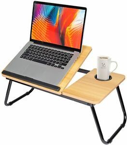 Laptop Bed Desk, Kuropy Adjustable Tray Table Notebook Stand Brown