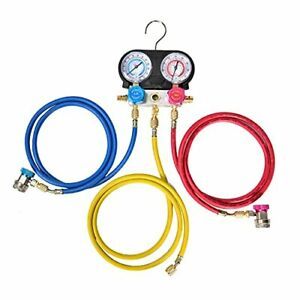 R134 Diagnostic A/C Manifold Gauge Kit HVAC Air Conditioning Charging 5ft Hose