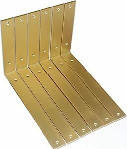 6 Pack - Golden L12&#034; x H 8&#034; x W 1.5&#034; 5mm Thick Rustic Shelf Bracket Iron Shel...