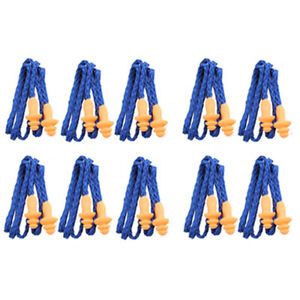 10Pcs Soft Silicone Corded Ear Plugs Reusable Hearing Protection Earplugs #JD