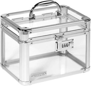 Combination Lock Box Clear Acrylic Steel 10 Inch Storage Box Organizer Strong