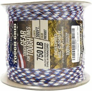 750lb Paracord/parachute Cord Genuine Mil Spec 750lb Para Cord Used Military New