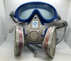 Silicone Full Face Respirator Gas Mask &amp; Goggles Comprehensive Cover Paint